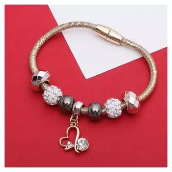 Браслет "Марджери" на нити сердце с каплей