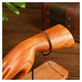 Браслет "Медан" искусственная кожа, коричневый 14 см