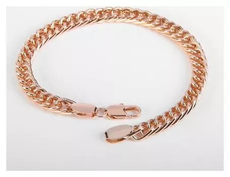 Браслет металл "Цепь" объёмная, цвет золото, ширина 6 мм, L=18,5 см