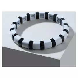 Браслет металл "Каркас" домино, цвет чёрно-белый