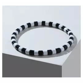 Браслет металл "Стойкость" цилиндр, цвет чёрно-белый