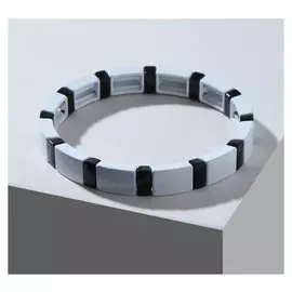 Браслет металл "Стойкость" прямоугольник, цвет чёрно-белый