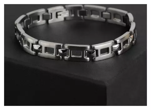 Браслет мужской "Атлант" ячейки, цвет серебро, 21 см