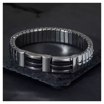 Браслет мужской "Каркас" тьма, цвет чёрный в серебре, D=6,5