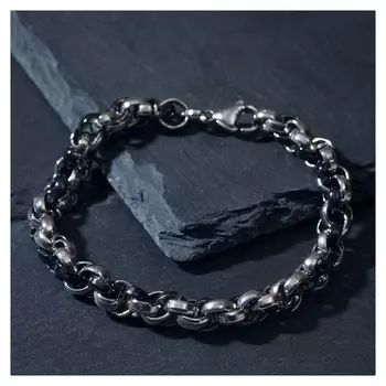 Браслет мужской "Стальной" сплетения, цвет серебро, 21,5см