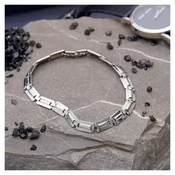 Браслет мужской "Стальной" змейка, цвет серебро