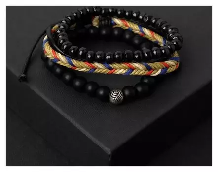 Браслет мужской "Стиль успеха" косичка, 5 нитей, цветной