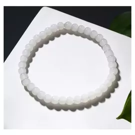 Браслет "Нить" бусина №4, цвет белый, D=7