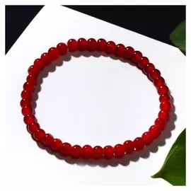 Браслет "Нить" бусина №4, цвет бордовый, D=7