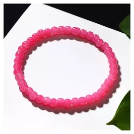 Браслет "Нить" бусина №4, цвет розовый, D=7