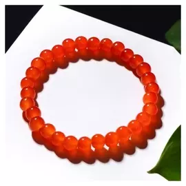Браслет "Нить" бусина №6, цвет оранжевый, D=7