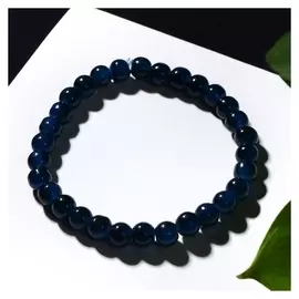 Браслет "Нить" бусина №6, цвет тёмно-синий, D=7