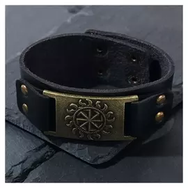 Браслет-оберег "Коловрат" солнце, цвет чернёное золото