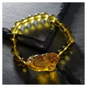 Браслет "Пи Яо" 8мм, цвет жёлтый