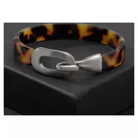 Браслет пластик "Сафари" леопард, застёжка, цвет тёмно-коричневый