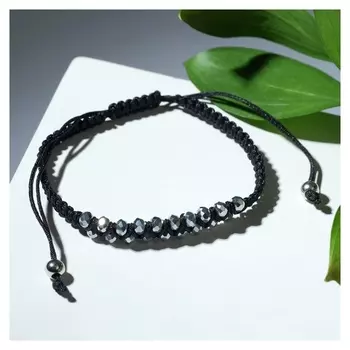 Браслет "Плетение" металл, цвет серый, D=7