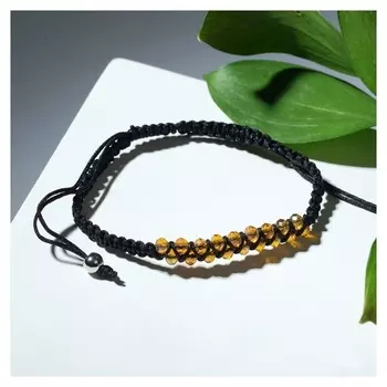 Браслет "Плетение" янтарный вечер, цвет жёлтый, D=7