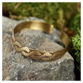 Браслет "Плетёнка", пластинчатый, узкий, латунь