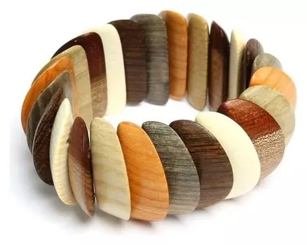 Браслет ручная работа, деревянный "Ёжик" полусфера