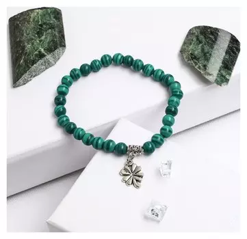 Браслет с подвеской шар №6 "Малахит"