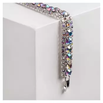 Браслет с радужными стразами, змейка Северное сияние