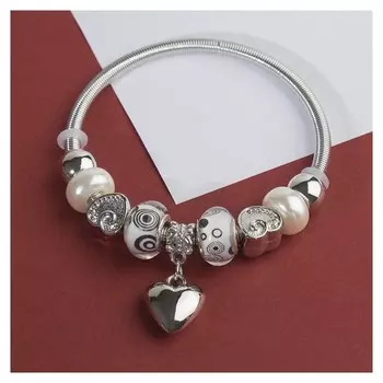 Браслет с жемчугом "Марджери" сердце