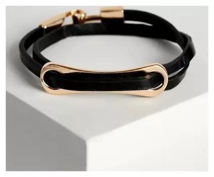 Браслет "Шаман" пластина, цвет золото, 35,5см