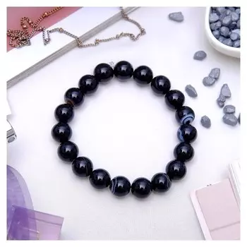 Браслет шар №10 "Агат полосатый"