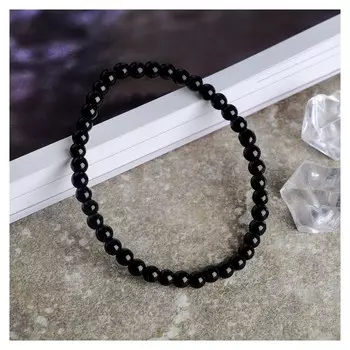 Браслет шар №4 "Агат чёрный"