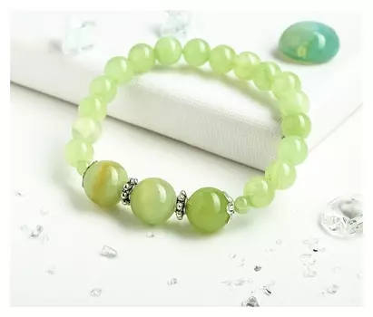 Браслет шар №6 №10 "Оникс" с шапочками