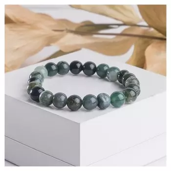 Браслет шар №8 "Яшма зелёная"