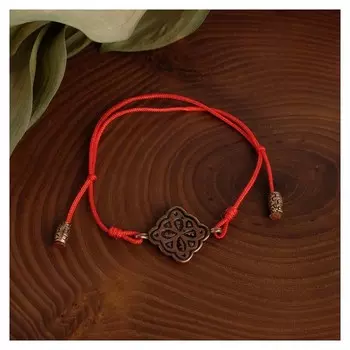 Браслет-шнурок на красной нити "Клевер" Процветание и защита