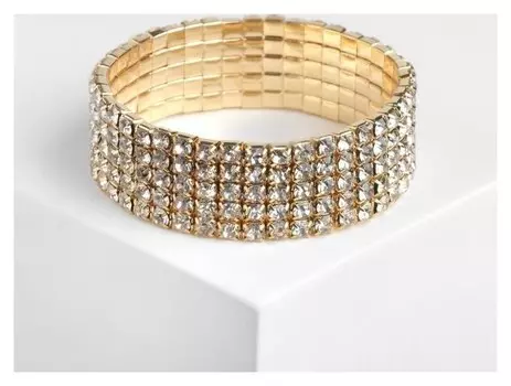 Браслет со стразами "Лёд" 5 рядов