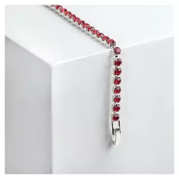 Браслет со стразами "Сияй" тонкая нить Красный