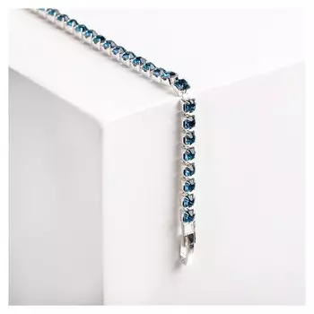 Браслет со стразами "Сияй" тонкая нить Синий