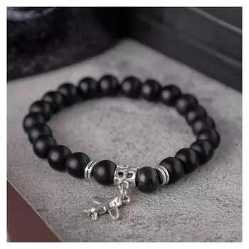 Браслет унисекс "Бастион" самолёт, цвет чёрный, шар №8