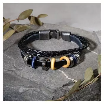 Браслет унисекс "Стиль" диски, цвет чёрный