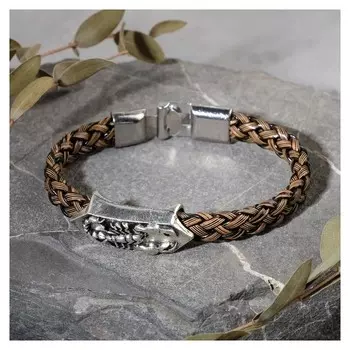 Браслет унисекс "Стиль" косичка, скорпион, цвет коричневый