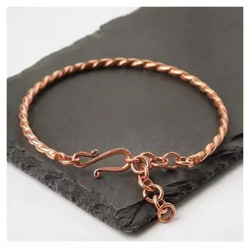 Браслет витой №2, медь, толщина 4мм, D=7см