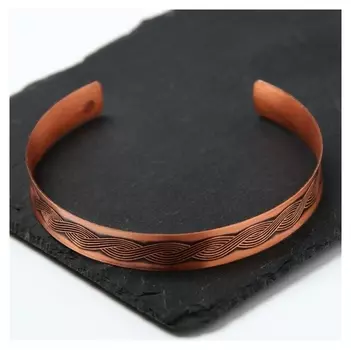 Браслет вогнутый медный "Северное море" (Символ стабильности и планомерно протекающей жизни)