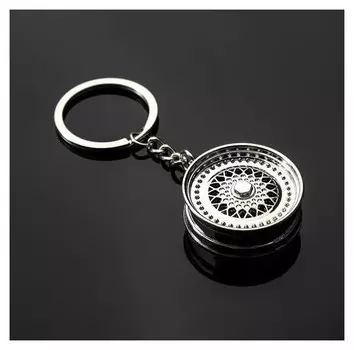 Брелок диск D-8 металл, хром