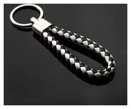 Брелок для ключей, петля, черно-белый