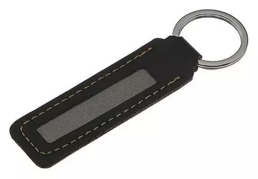 Брелок для ключей с номером телефона, кожа PU, бежевые нити