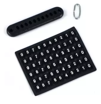 Брелок для ключей с номером телефона, пластиковый, черный