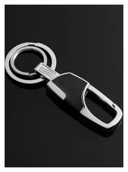 Брелок для ключей, зажим, два кольца, серебро