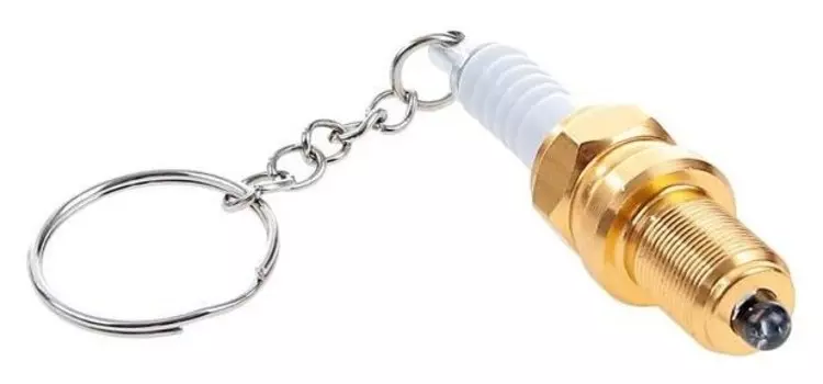 Брелок свеча зажигания с фонариком, золото, металл
