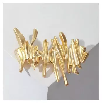 Брошь "Абстракция", цвет матовое золото