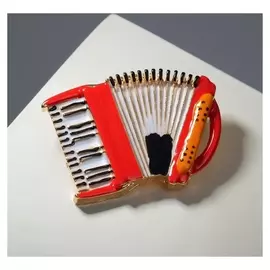 Брошь "Аккордеон", цветная в золоте