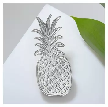 Брошь "Ананас" орнамент, цвет серебро