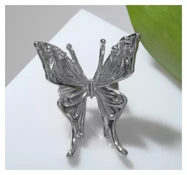 Брошь "Бабочка" порхающая, цвет серебро
